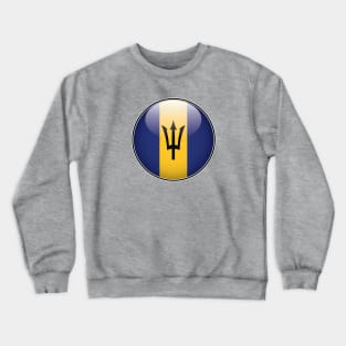 Barbados National Flag Glossy Button Crewneck Sweatshirt